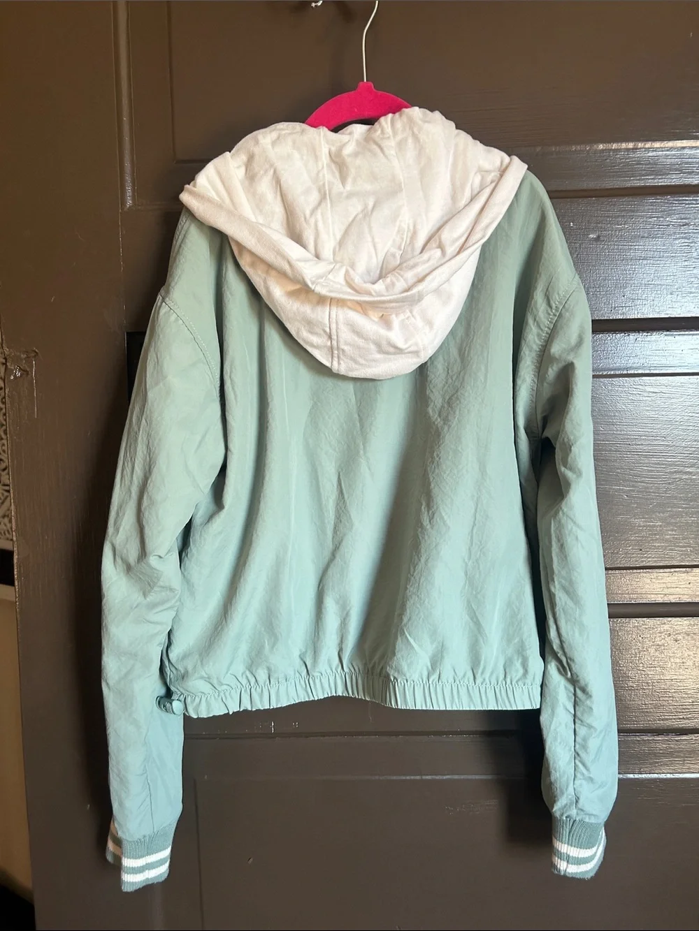 No Comment Kids' Sage Green Hooded Jacket; girls M (8-10)